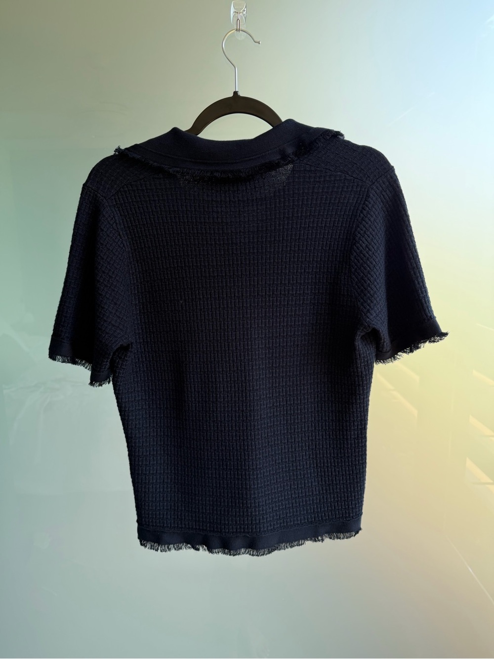 Adrianna Papell Navy Knit Short Sleeve Top - Picture 4 of 4